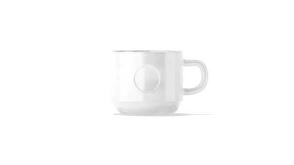 Blank ceramic 8oz mug with label stand, looped rotation alt