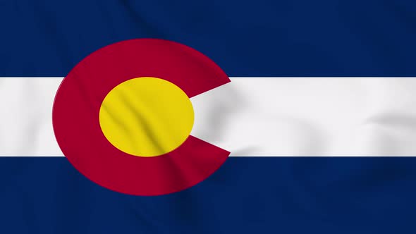 Colorado  flag seamless closeup waving animation. Vd 2049