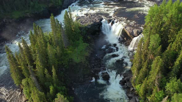 Ristafallet Waterfall in the Western Part of Jamtland alt