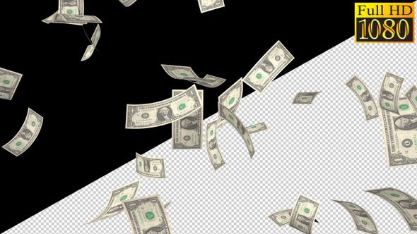 Falling Money Dollars On Alpha Channel Loops V2 alt