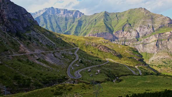 Drone Over The French Pyrenees Mountain Range alt