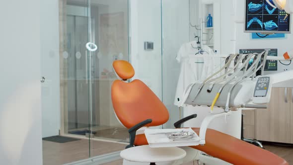 Zoom in Shot of Medical Orthodontic Equipment in Modern Bright Office alt