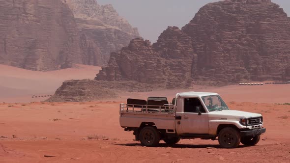 Tourism Truck in the Desert of Wadi Rum