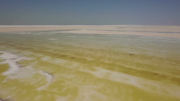 Wide, White Urmia Salt Lake in Middle East, Iran