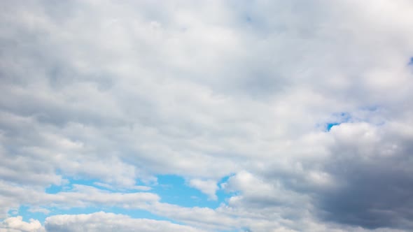 White Beautiful Clouds On The Blue Sky, Time Lapse, Blue Sky, Day