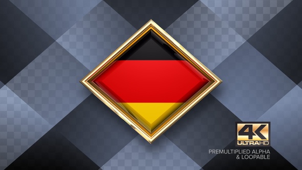 Germany Flag Rotating Badge 4K Looping with Transparent Background