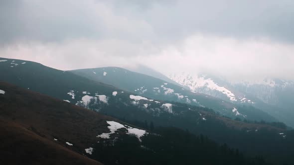 Mountains with Cloudy Sky