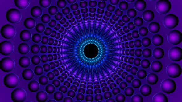Colorful Led Neon Spheres in Tunnel Seamless Animation 3d Render alt