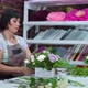 Professional Florist Composes Flower Arrangement  - VideoHive Item for Sale