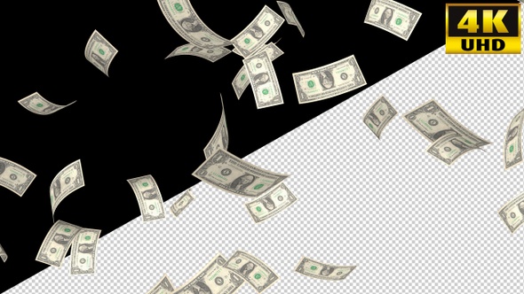 Falling Money Dollars On Alpha Channel Loops V3 alt