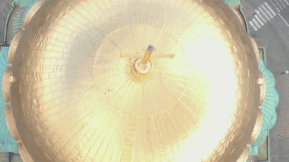 Aerial view from above of the st alexander nevsky cathedral in Sofia, Bulgaria alt