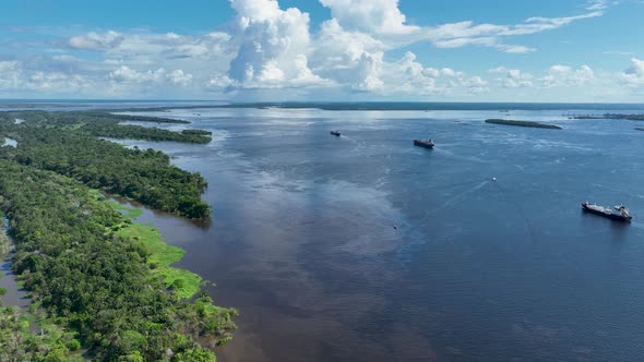 Amazon River at Amazon Rainforest. The biggest tropical rainforest of world. Manaus Brazil. Amazonia alt