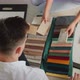 The Design Team Selects Finishing Materials for Their Project Compares Samples of Fabric Wood and - VideoHive Item for Sale