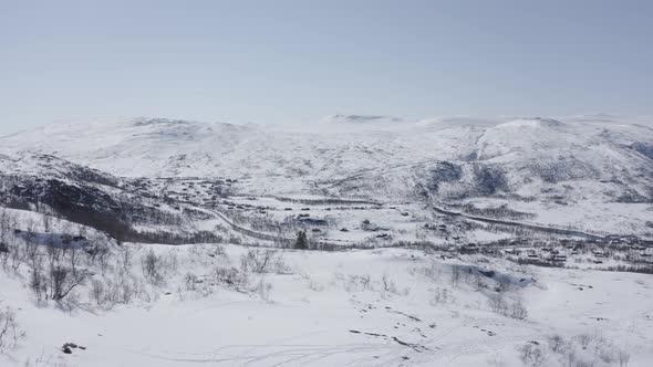 Future planned building location for lodge cabins at Tverrlia Maurset - Hardangervidda Norway Aerial alt