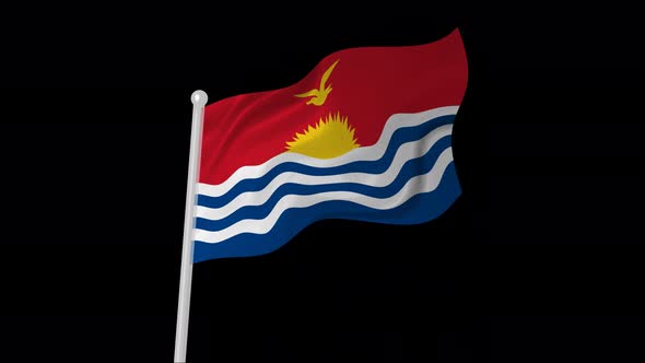Kiribati Flag Flying Animated Black Background alt
