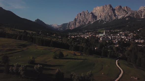 View of the Dolomites Mountains alt