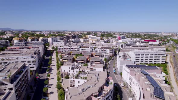 Businesses and apartments in Montpellier, France. alt