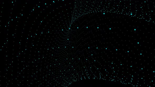 cyan color particle wave background animation. Vd 1048