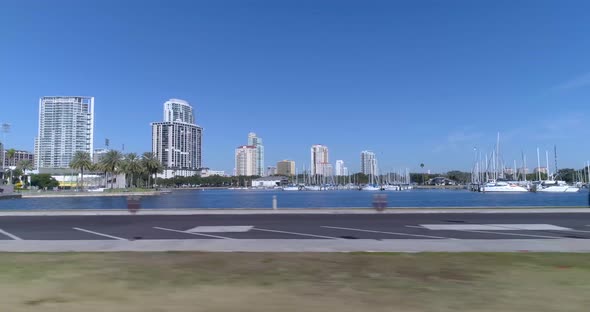 4K Aerial Video of Marina and Albert Whitted Park in St Petersburg, Florida alt