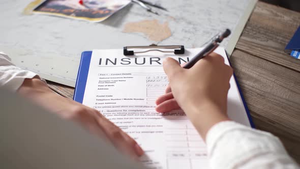 Filling Out An Application For Air Travel Insurance For A Tourist Traveler Who Plans To Travel alt