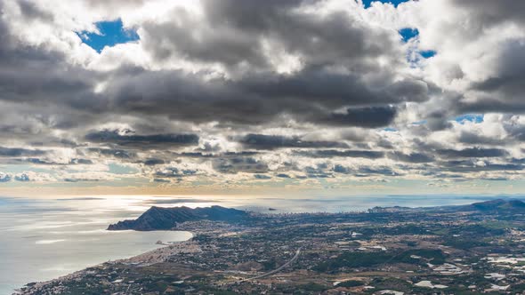 Spectacular Top View Timelapse of Benidorm Coastline