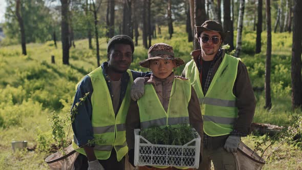 Portrait of Eco Volunteers in Woods alt