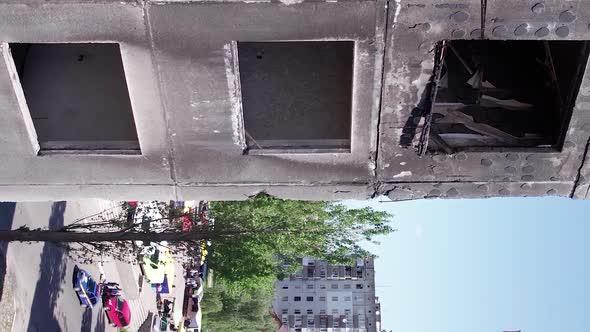 Vertical Video of the Destruction in Borodianka Ukraine During the War alt