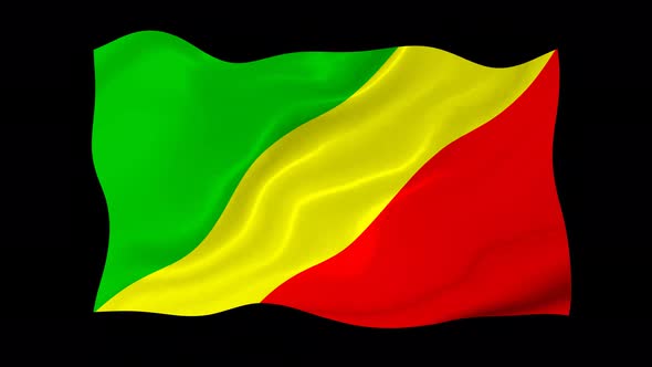 Congo Waving Flag Animated Black Background