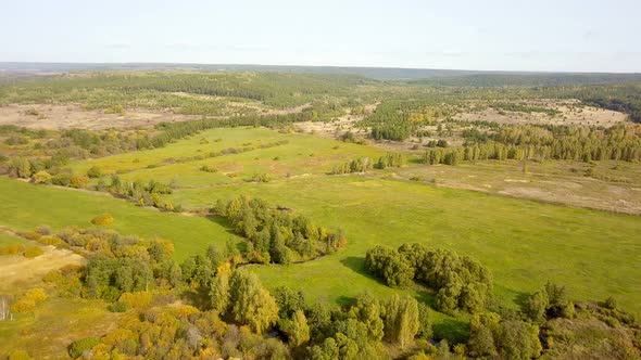 Green Meadow And River From Above
