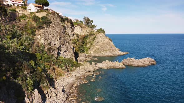 Pietragrande Cliff Near Montauro City Calabria South Italy alt