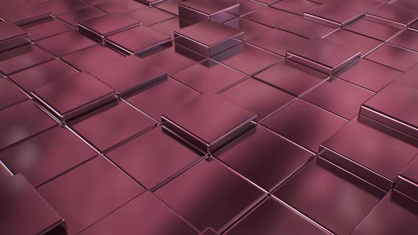 Abstract Reflective Purple Tile Floor Shiny Cube Box Geometric Blocks alt