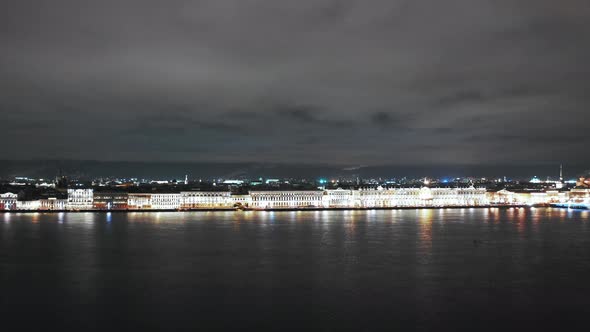 Aerial View of Winter Palace or Hermitage From Palace Embankment, Saint Petersburg, Russia