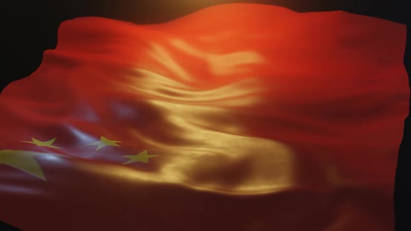 China Flag Low Angle View