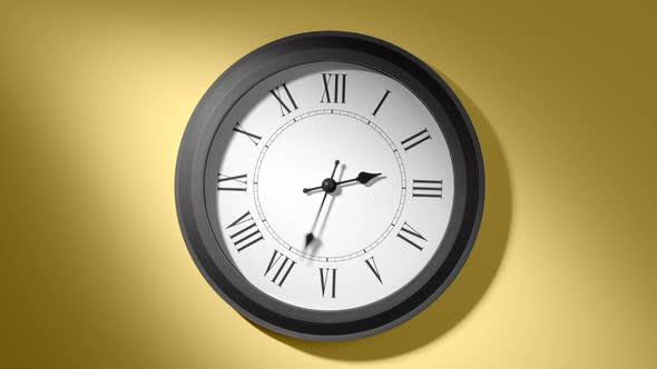 Clock Face On Yellow Wall