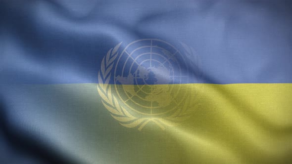 Ukraine UN Flag Loop Background 4K