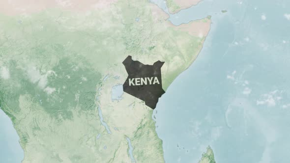 Globe Map of Kenya with a label
