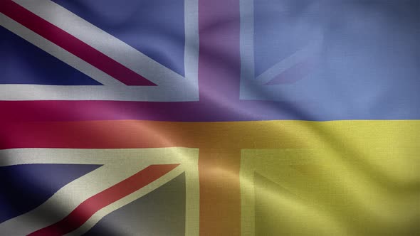 Ukraine UK Flag Loop Background 4K