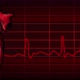 Pulse with beating heart in red background.Loop. - VideoHive Item for Sale