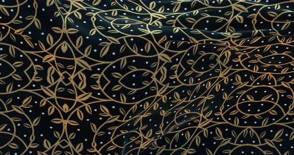 Gold Floral Pattern Silk Cloth Waving  Loop  4 K alt