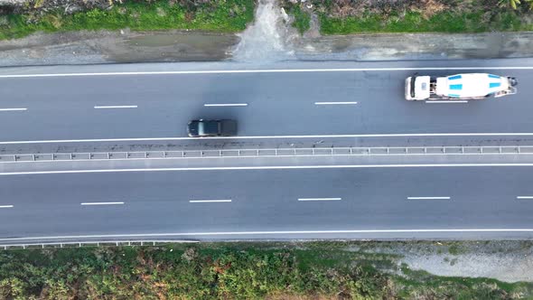 Traffic on the Beach Aerial View 4 K Alanya Turkey alt