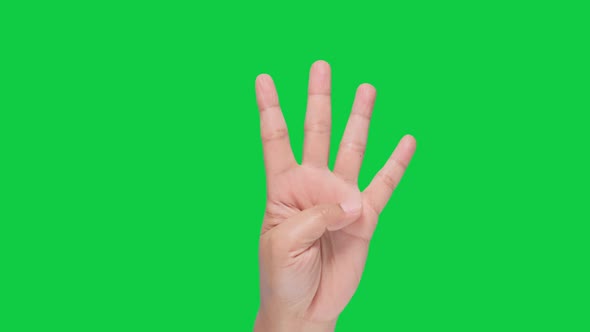 HAND (Green Sceen) count down from 5 to 0