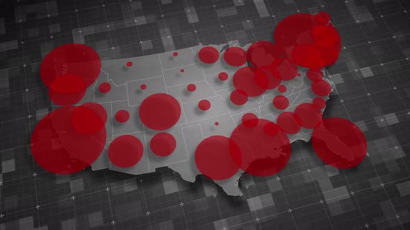 COVID19 Coronavirus Epidemic - USA Population Map 02 - 4K