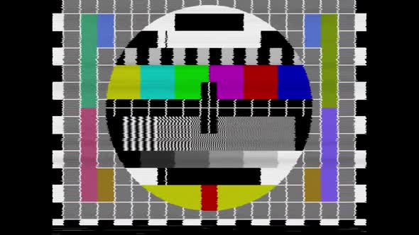 TV Broadcast Signal Test Card / Test Pattern with Sine Wave Test Signal Tone