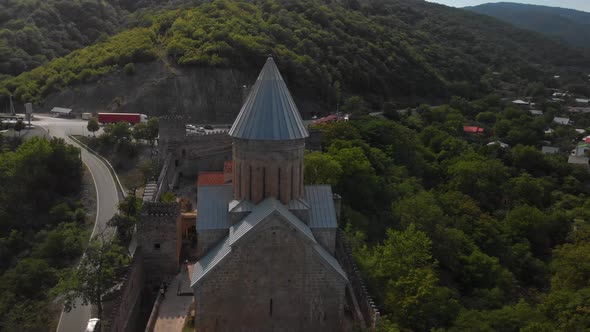 Ananuri Castle Complex on the Aragvi River in Georgia alt