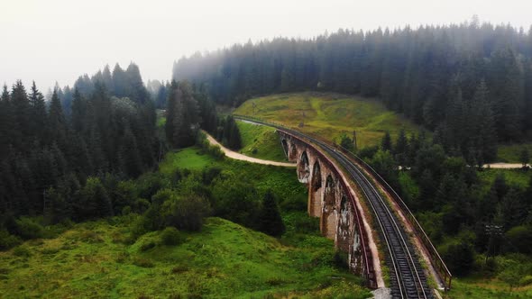 Vorokhta Viaduct Carpathian Mountains Ukraine alt