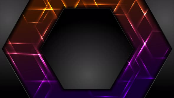 Black Hexagon With Glowing Lights