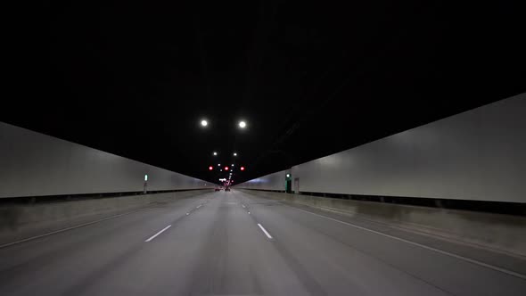 Driving in an Underground Road Tunnel