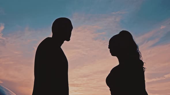 Couple Silhouette at Sunset alt