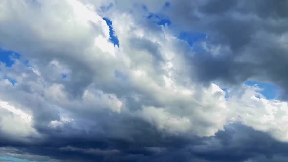 Seamless Loop of Clouds. Storm Clouds And Blue Sky. Sky And Clouds Timelapse