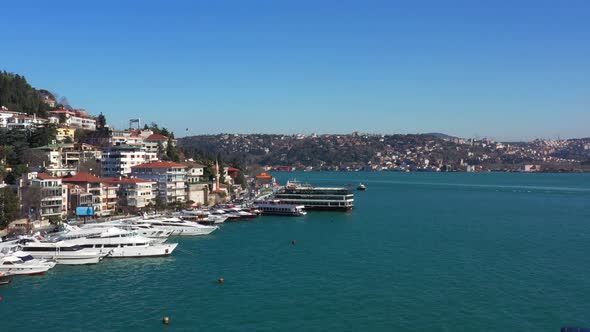 Istanbul Bebek Bosphorus Bridge Rumeli Fortress Aerial View  alt